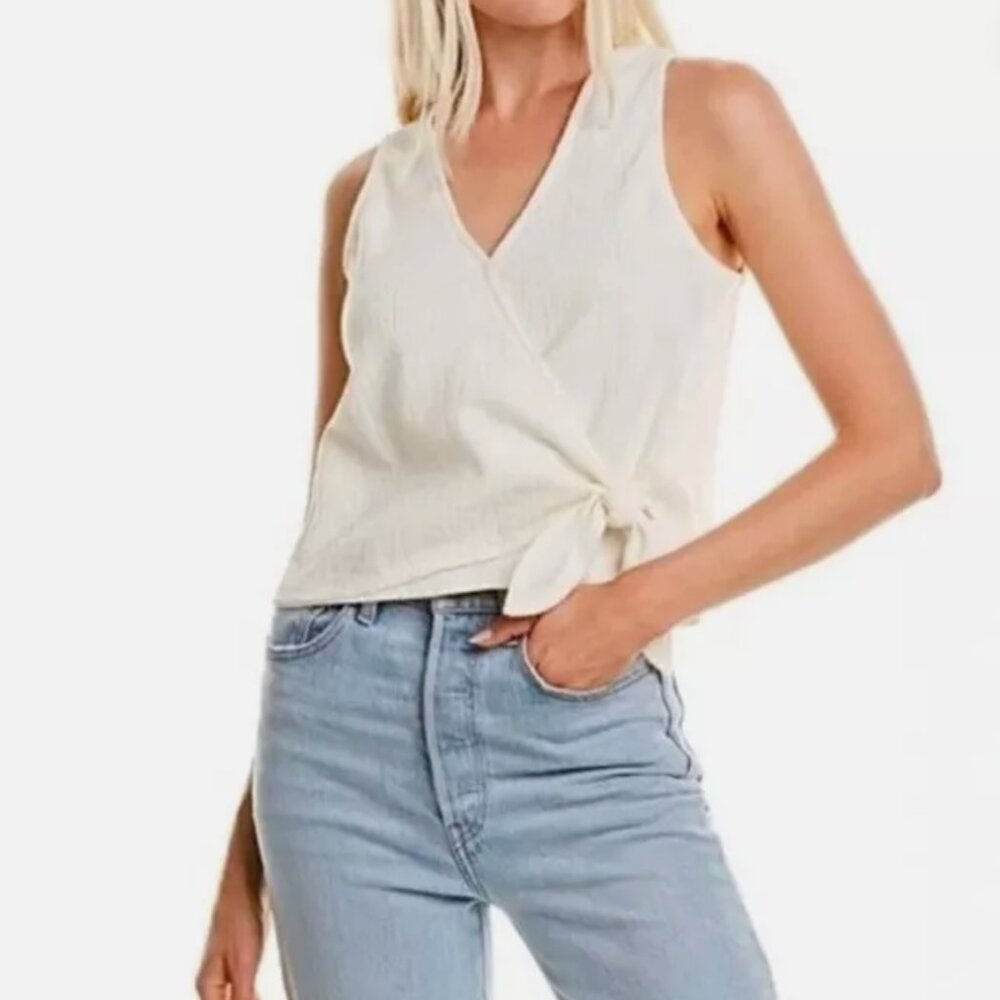 Madewell Texture & Thread Wrap Tie Tank Top Size S